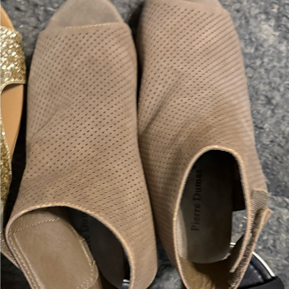 Pierre Dumas Women's Taupe Perforated Mules